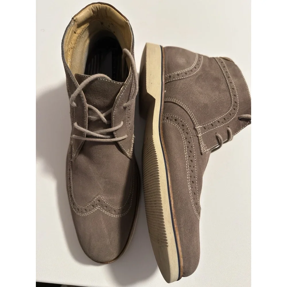 GH Bass Baltimore Mens Grey Leather Wingtip Chukka Boots 12M